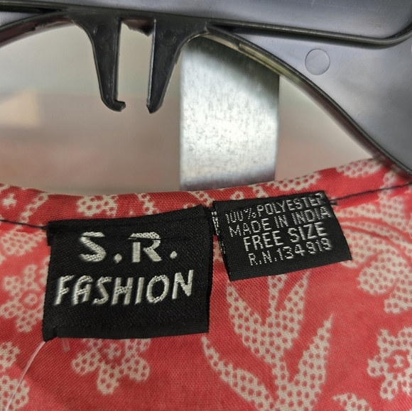 Indian Boho Paisley Kaftan Flowy Dress One Size Women Red Black Art To Wear New - Picture 7 of 13